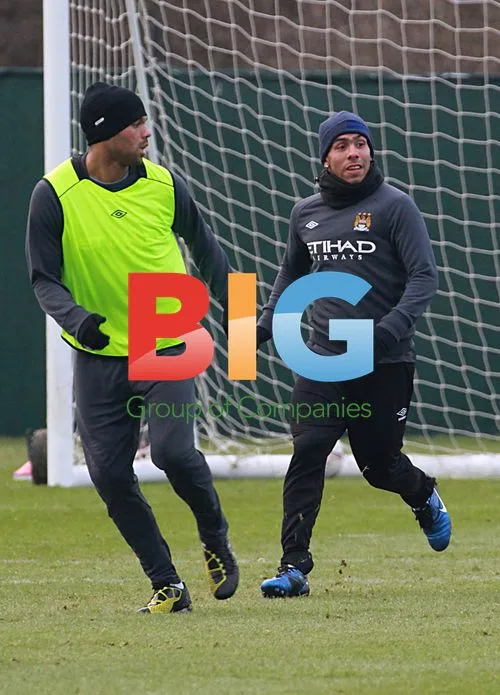 Carlos Tevez Training at Manchester City