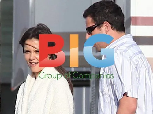 Katie Holmes and Adam Sandler on Set