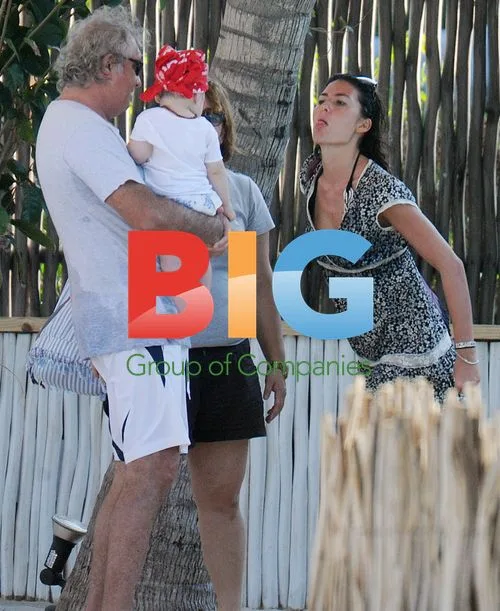 Flavio Briatore family on Kenya beach