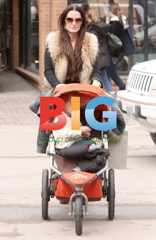 Kim Richards and kids in Aspen