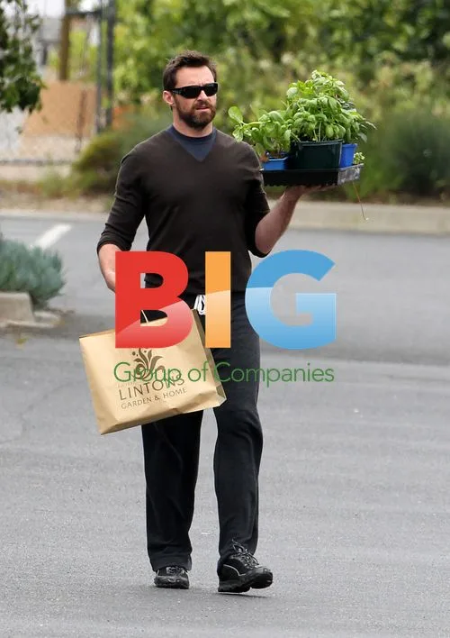 Hugh Jackman at Garden Center