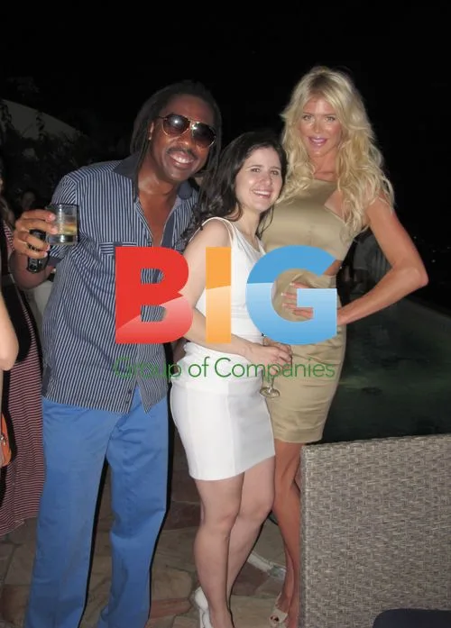 Jeffery Dread, Adriana Ferreyr and Victoria Silvstedt at Private Christmas Party