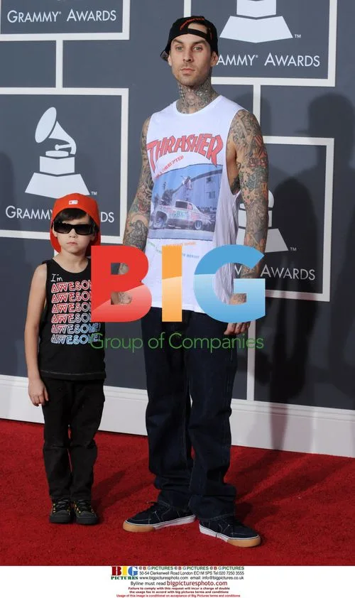 Travis Barker at 52nd Grammy Awards
