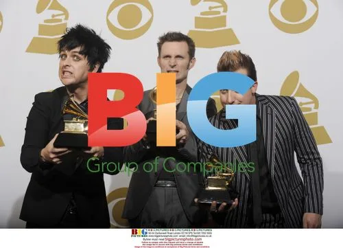 Green Day Backstage at 52nd Grammys