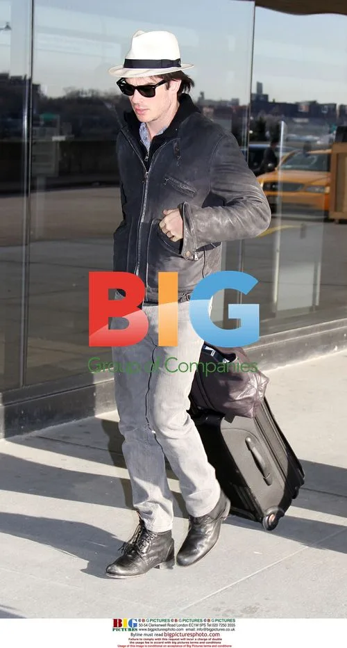 Ian Somerhalder Departs NYC Airport