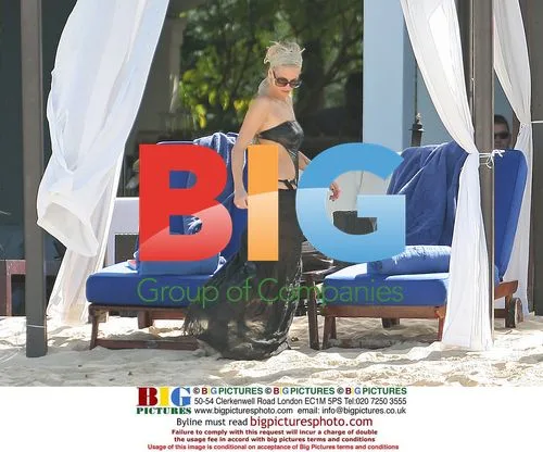 Sarah Harding and boyfriend Tom Crane on Caribbean beach