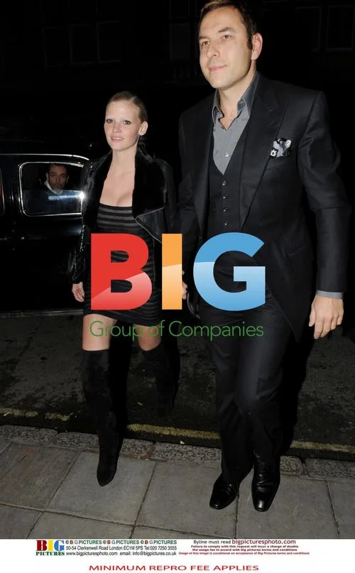 David Walliams and Lara Stone Leave Restaurant