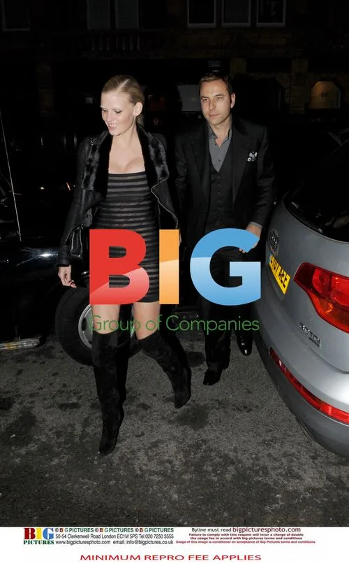 David Walliams and Lara Stone Leaving Restaurant