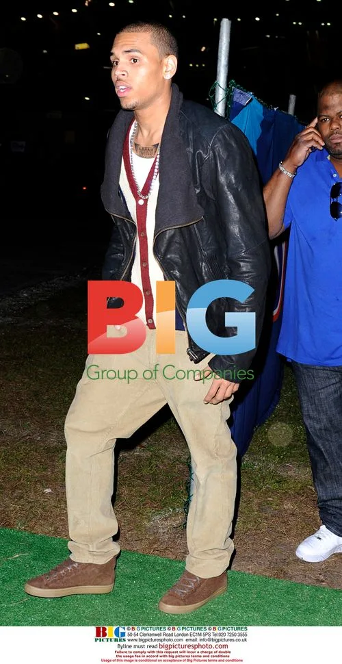 Chris Brown at Super Bowl XLIV