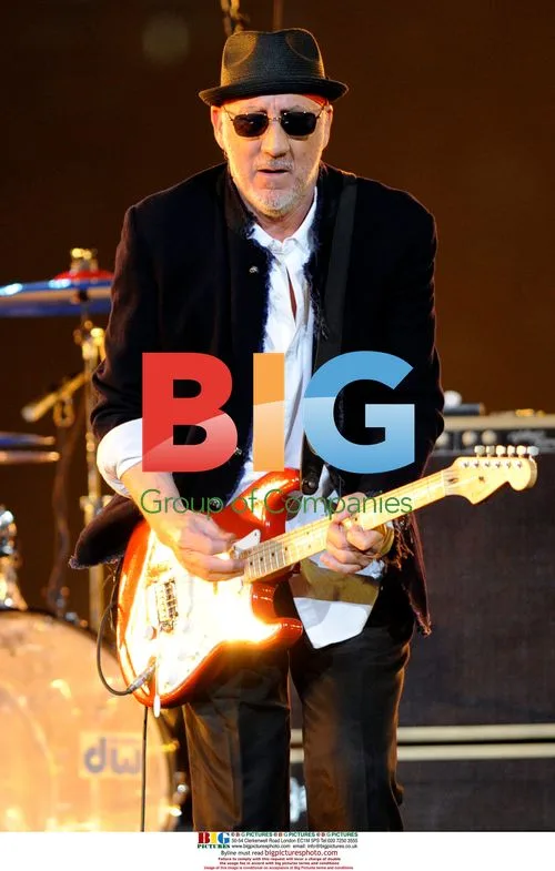 Pete Townshend of The Who at Super Bowl XLIV