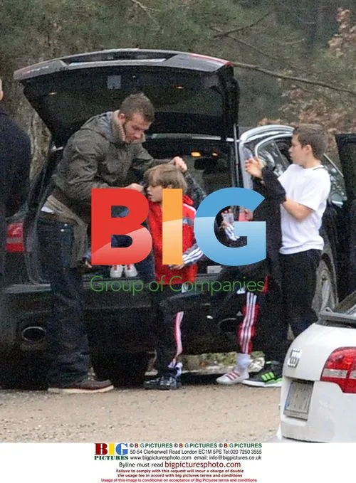 David Beckham and Kids in Milan
