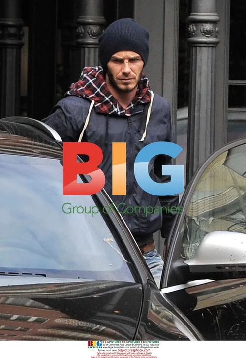 David Beckham Arriving with Scratch on Nose