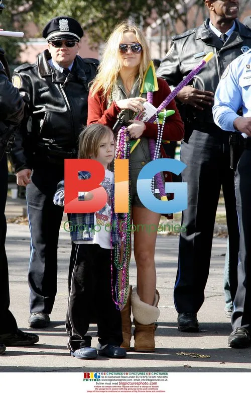 Kate Hudson with son at Mardi Gras in New Orleans