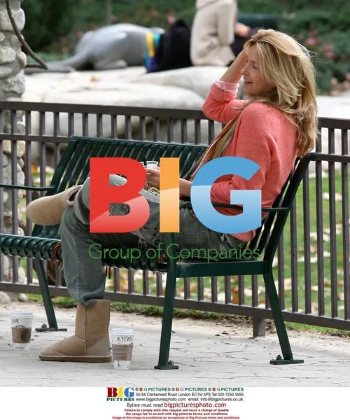 Penny Lancaster-Stewart and son at park
