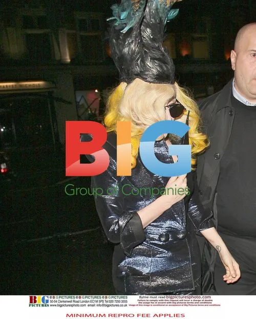 Lady Gaga Leaving Zuma in Headpiece