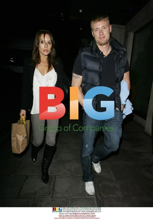 Freddie Flintoff and Wife Arrive at Mayfair Hotel