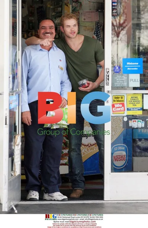 Kellan Lutz at gas station