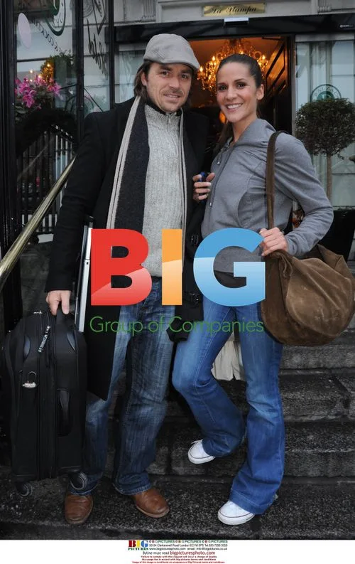 Amanda Byram and boyfriend leave hotel