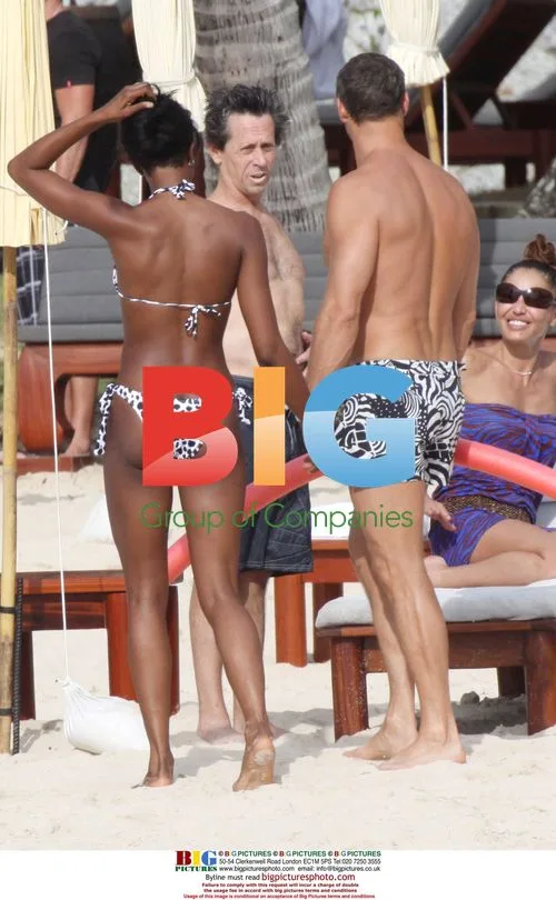 Naomi Campbell and Boyfriend on Beach in Thailand