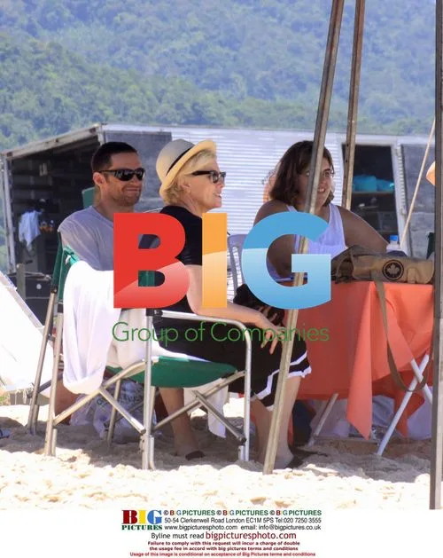 Hugh Jackman shoots commercial with Ana de la Reguera in Brazil