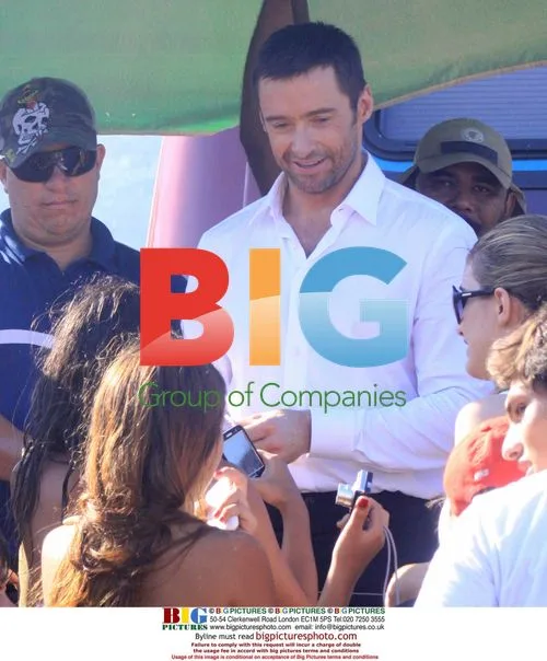 Hugh Jackman and Ana de la Reguera filming in Brazil