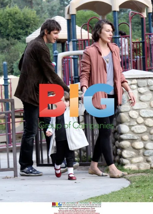 Milla Jovovich and family in LA