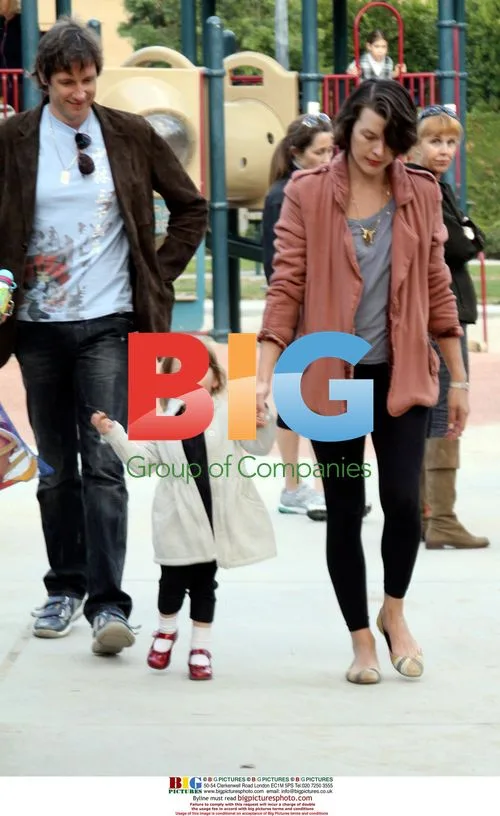 Milla Jovovich and family in LA