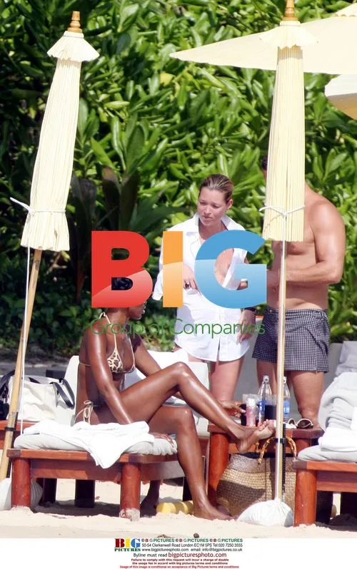 Naomi Campbell and Vladislav Doronin with Kate Moss in Thailand