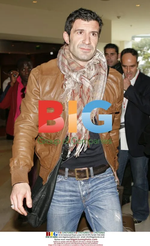 Luis Figo arrives in Lisbon for charity match