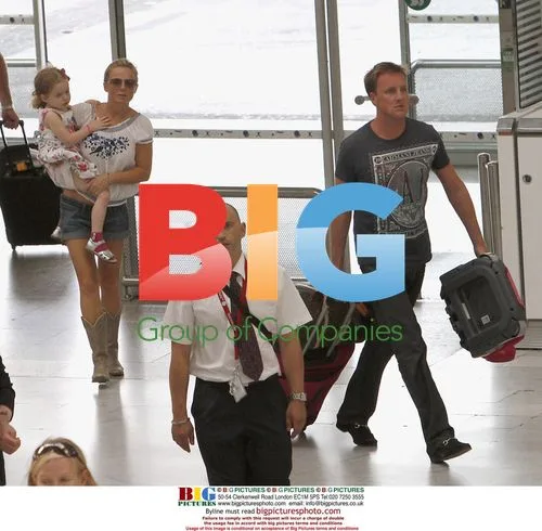 Geri Halliwell and family at Nice airport