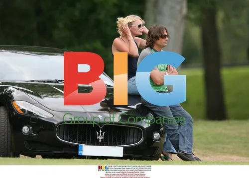 Jodie Kidd and boyfriend at polo match
