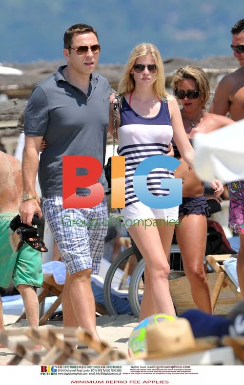 David Walliams and Lara Stone in France