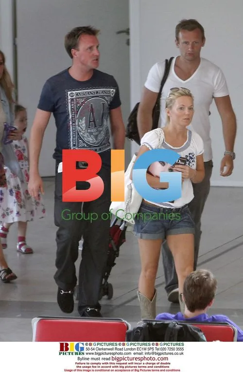 Geri Halliwell and Family at Nice Airport