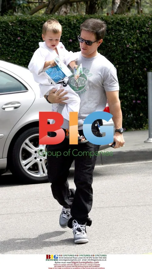 Mark Wahlberg and Son at Toy Shop