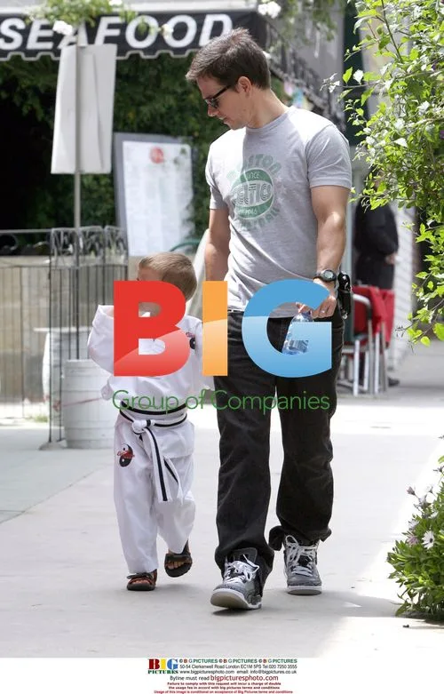 Mark Wahlberg and son Brendan shopping