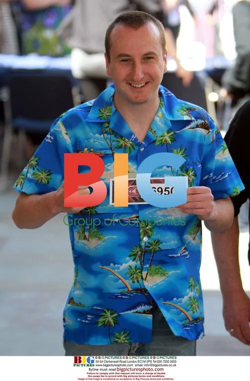 Andy Whyment Queues for X-Factor Auditions