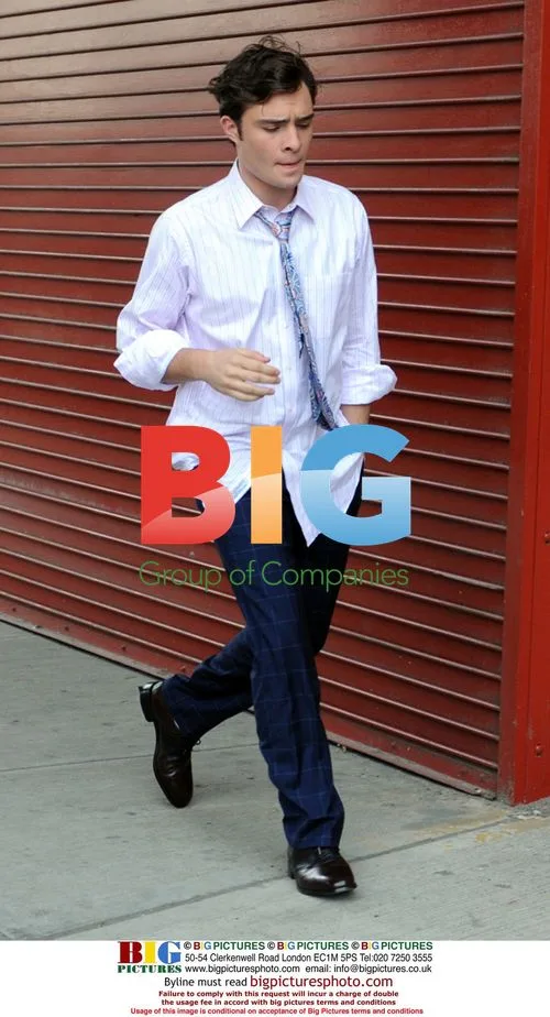 Ed Westwick on 'Gossip Girl' set