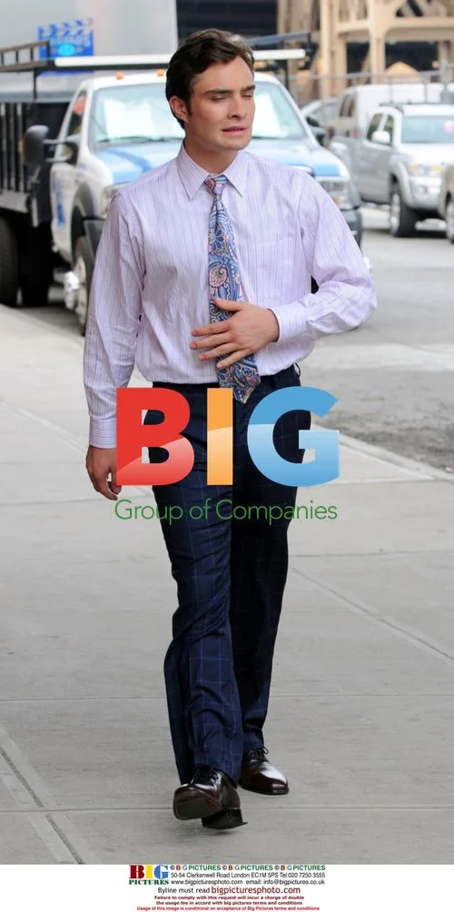 Ed Westwick on 'Gossip Girl' set