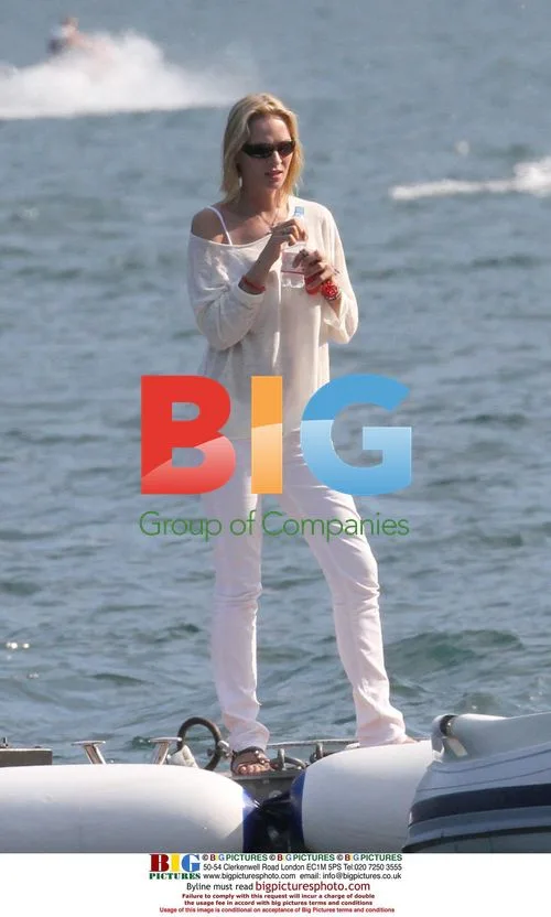 Uma Thurman and Arpad Busson boat ride at Clooney's villa