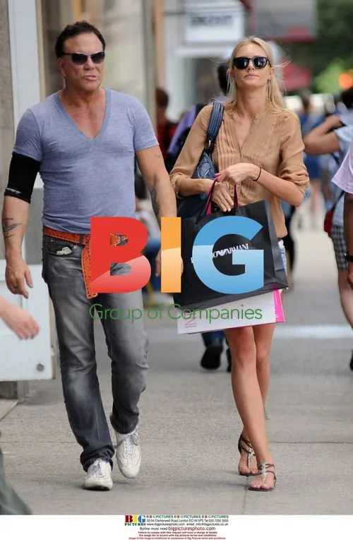 Mickey Rourke and girlfriend shopping