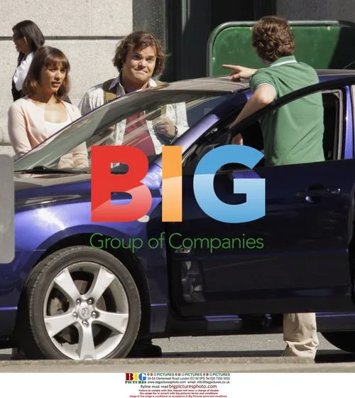 Jack Black and Rashida Jones on 'The Big Year' set