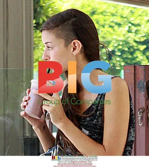 Caroline D'Amore gets iced coffee in LA