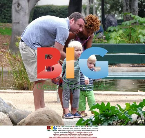 Liev Schreiber with sons at playground