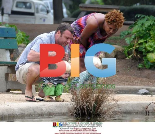 Liev Schreiber Playing with Sons at Playground