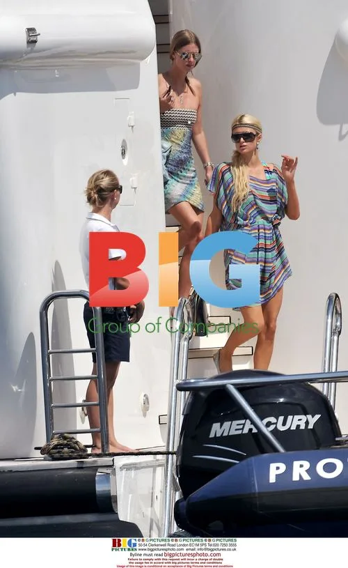 Paris and Nicky Hilton on Boat