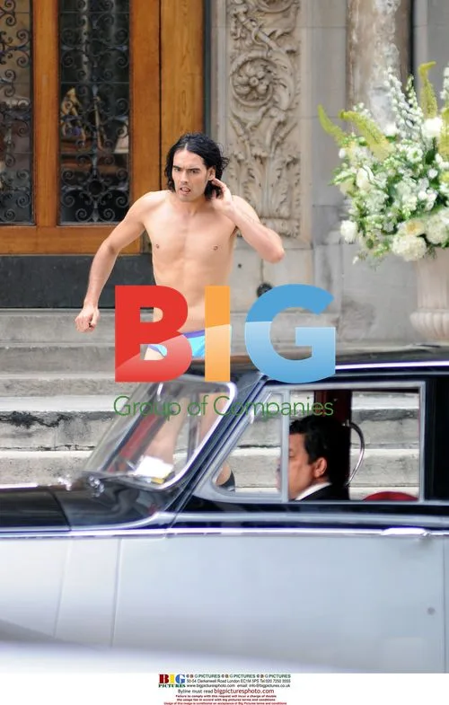Russell Brand On Set for 'Arthur'