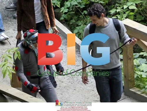 James Franco, Freida Pinto and John Lithgow on set of 'Caesar Rise of The Apes'