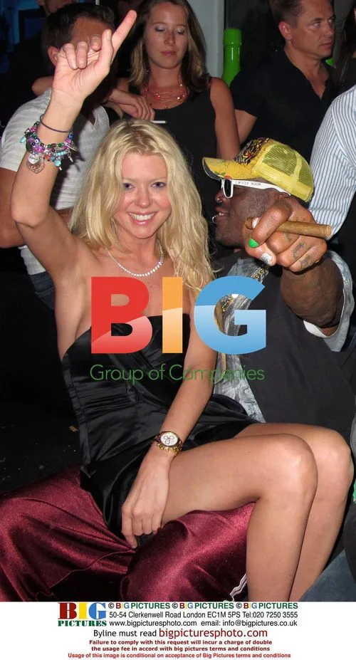 Tara Reid and Dennis Rodman at VIP Room in St. Tropez