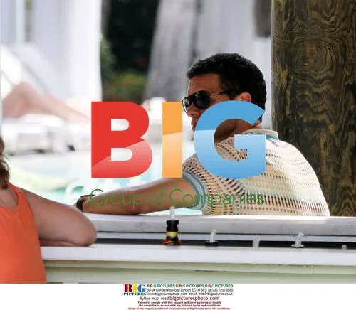 Michael Ballack and wife on Miami beach