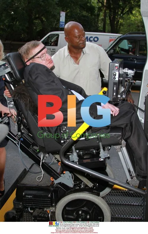 Professor Stephen Hawking Leaving Hotel in NYC